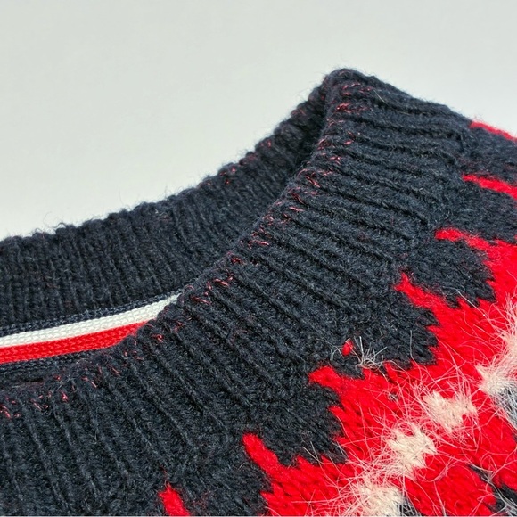 Tommy Hilfiger Sweater Womens Small Fair Isle Wool Cotton Sequin Nordic Ski - Picture 5 of 7